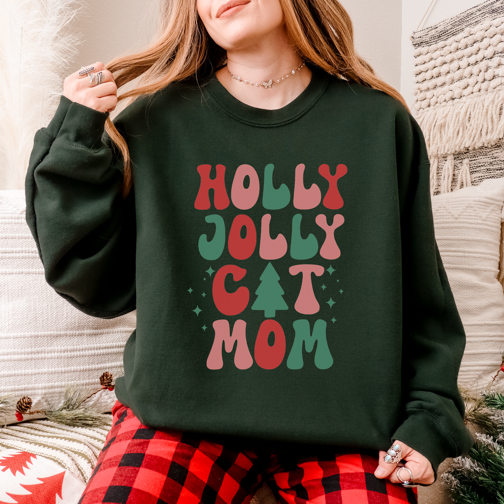 Jolly Cat Mom Crewneck