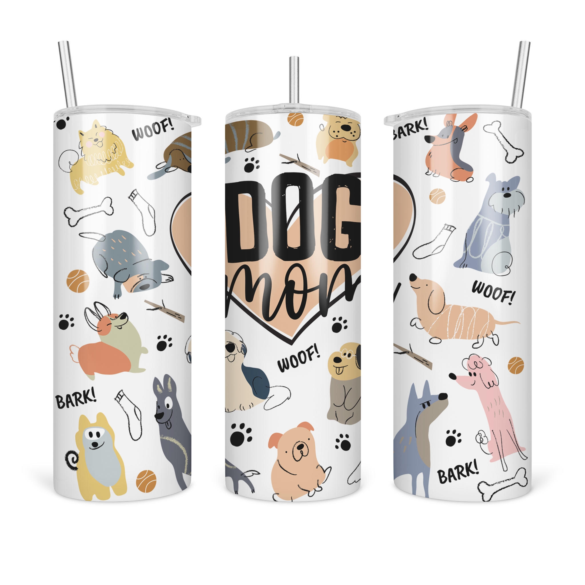 Dog Mom Cartoons Tumbler